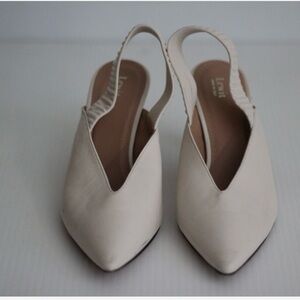 Lewit Lewit 'Marta' Leather Slingback Pump -
Ivory White - Size 40.5/ 9.5